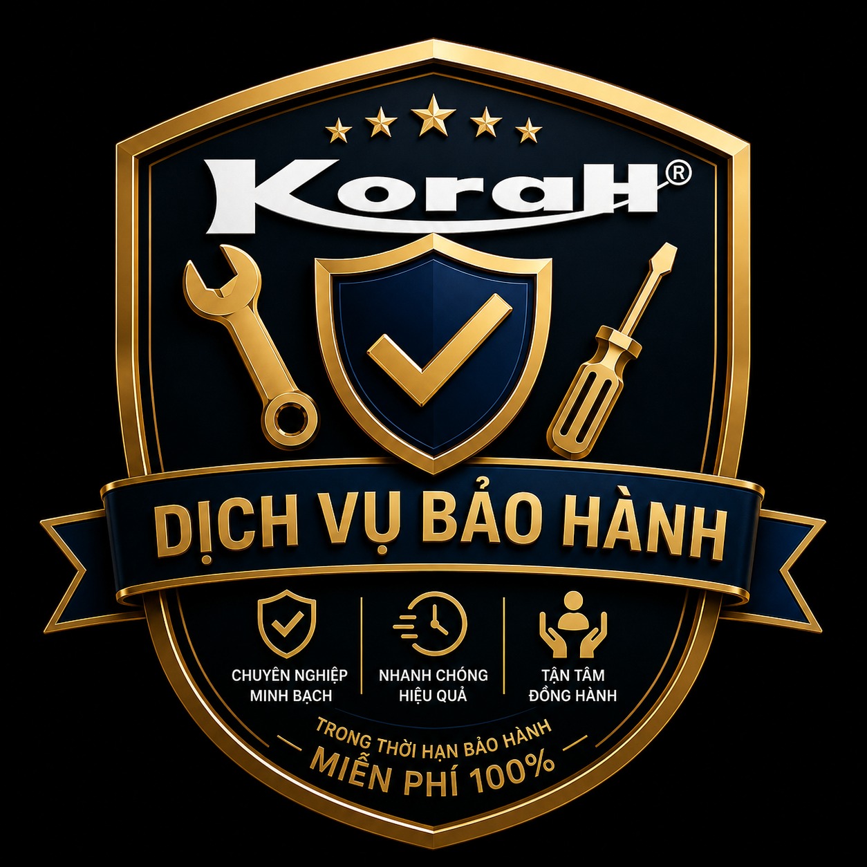 Cam kết dịch vụ bảo hành KORAH 5 sao